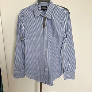 SLIM-FIT STRETCH COTTON POPLIN SHIRT IN STRIPE
